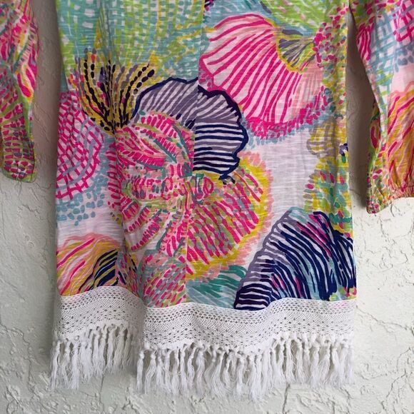 LILLY PULITZER‎ Alia Fringe Blouse in Roar of the Seas Size XXS - Picture 10 of 11